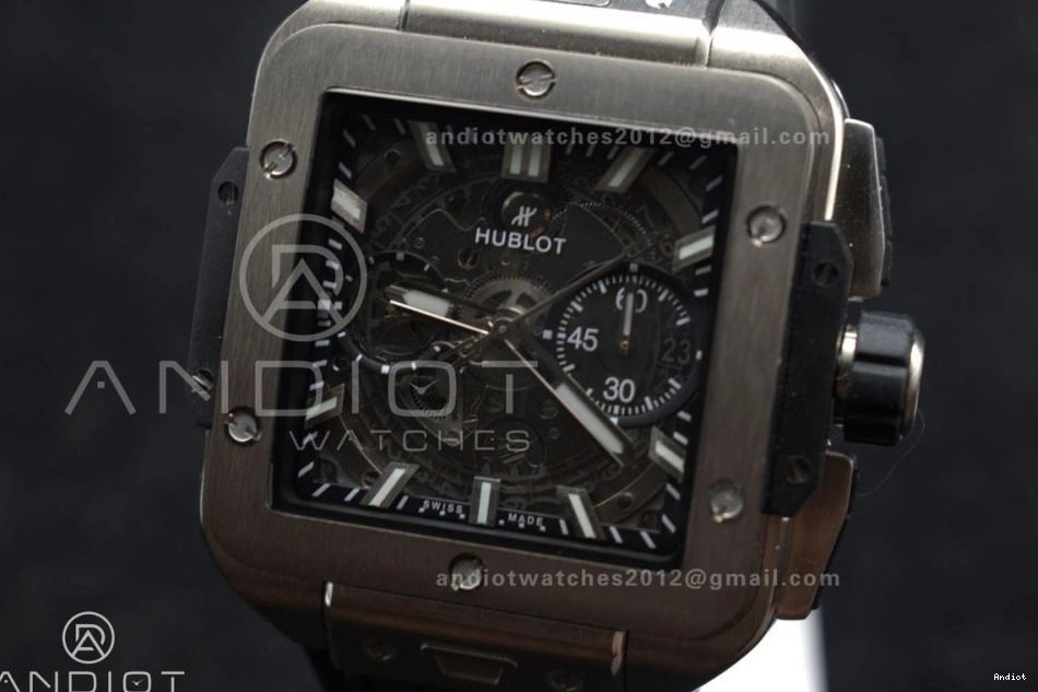 Edition Unico on Dial Titanium Rubber Square Black Bang Best BBF Strap 1:1 Skeleton 42mm A1280 0523